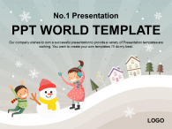 즐거운 겨울 놀이 파워포인트 PPT 템플릿 디자인_슬라이드1