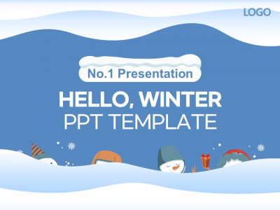 겨울 동화 눈사람 파워포인트 PPT 템플릿 디자인