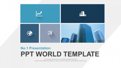 비즈니스 아이콘과 빌딩 와이드형 (자동완성형포함) 파워포인트 PPT 템플릿 디자인