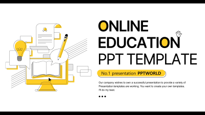 온라인 교육 일러스트 와이드형 파워포인트 PPT 템플릿 디자인