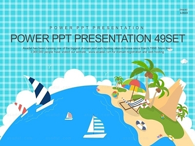 해변 sea PPT 템플릿 세트2_여름휴가_1095(바니피티)