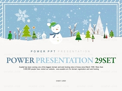 christmas Xmas PPT 템플릿 세트_겨울과 눈사람_1254(바니피티)