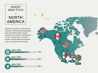 worldmap  PPT 템플릿 1종_북아메리카지도_m0039(러브피티)