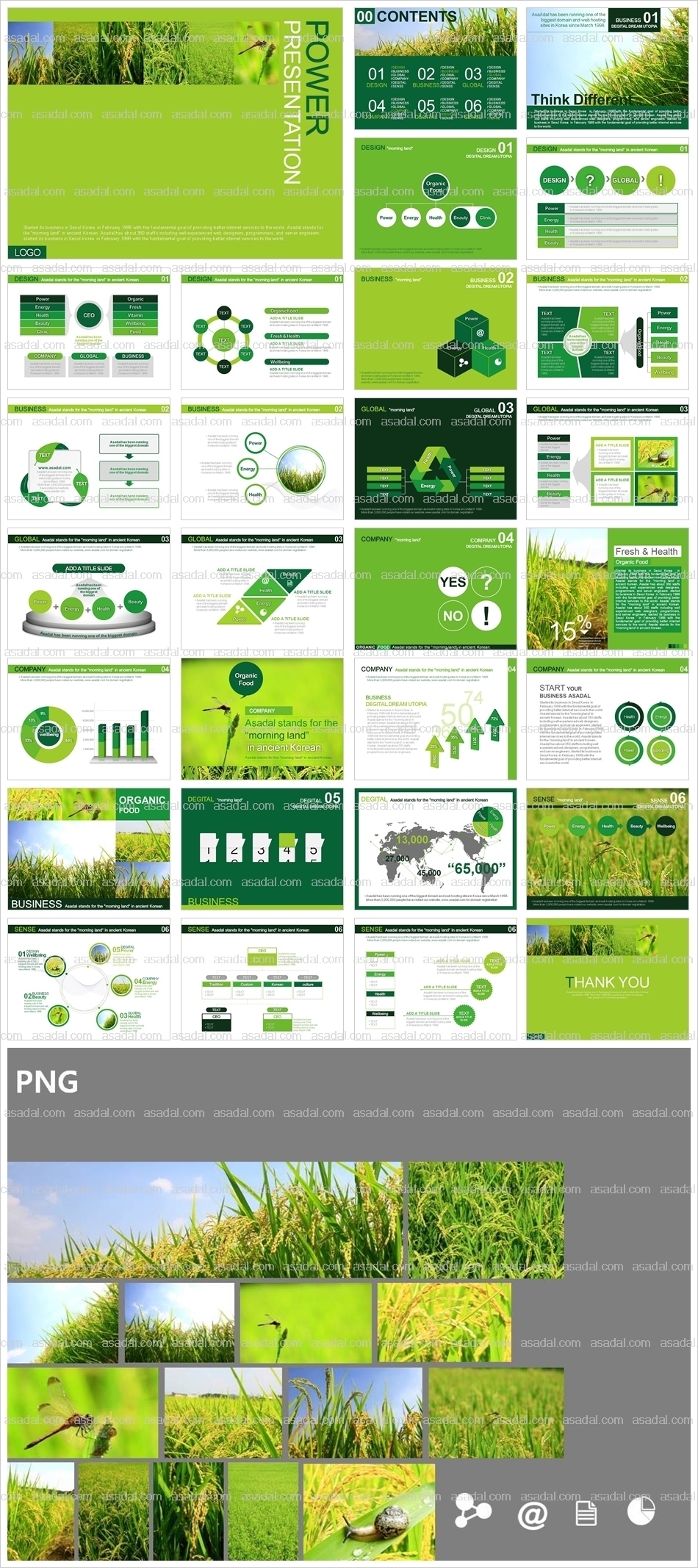 카다로그 디자인 PPT 템플릿 세트_친환경 쌀과 농촌(하이피티)