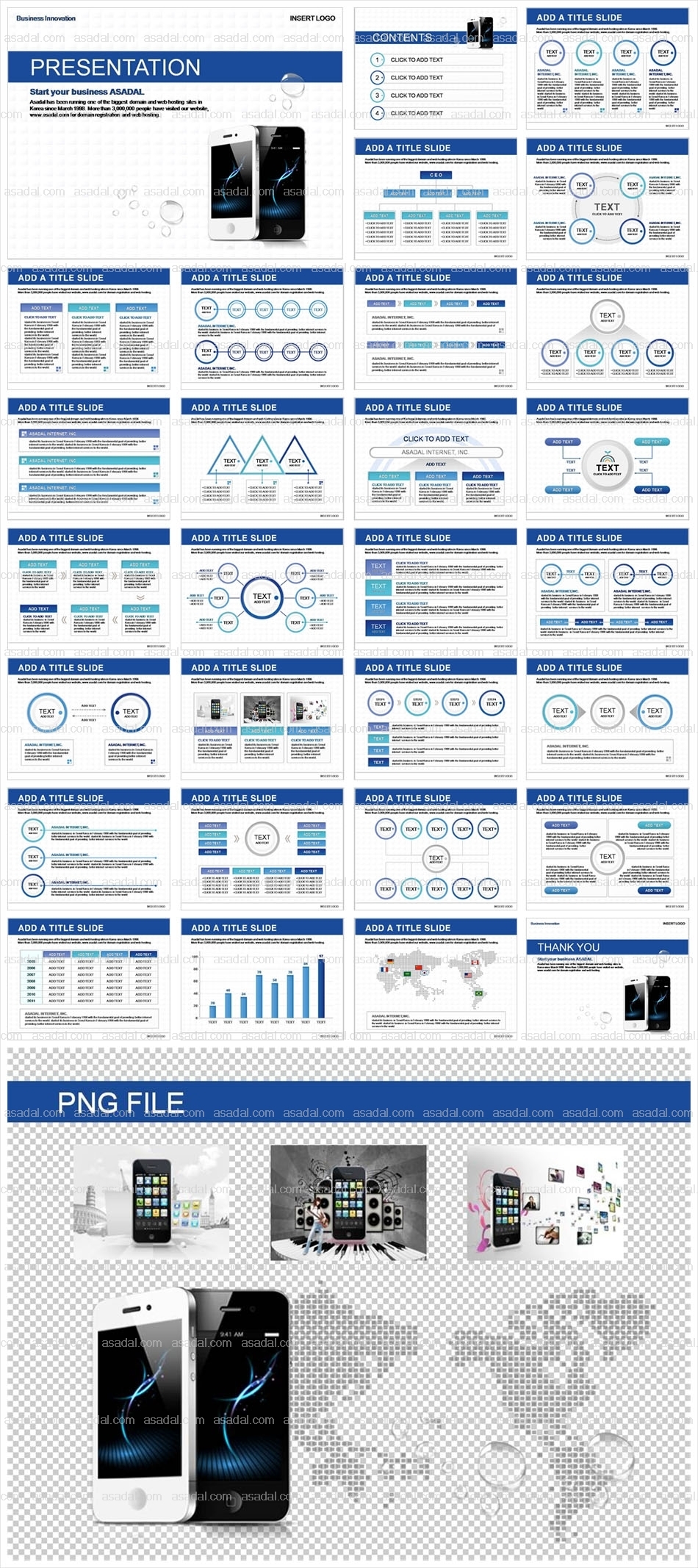 회사 기업 PPT 템플릿 세트_스마트폰비즈니스_b0142(에이스피티)