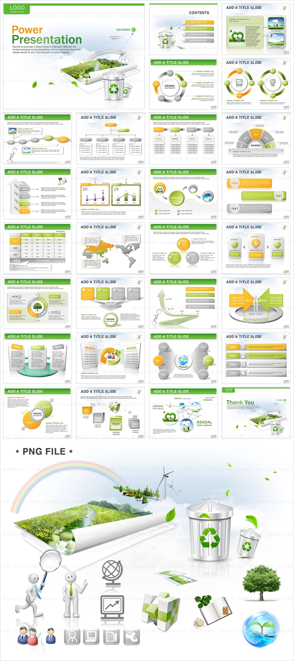 친환경 디자인 PPT 템플릿 세트_Green Recycle_001(드림피티)
