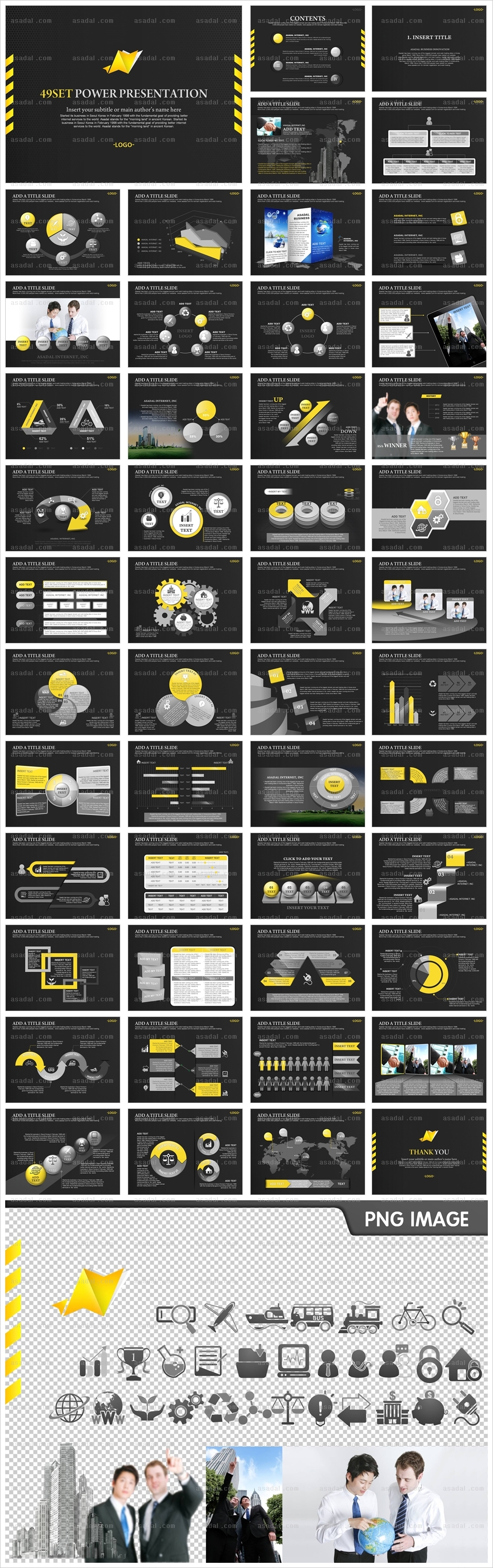 회사 기업 PPT 템플릿 세트2_Black&Yellow_b00279(조이피티)