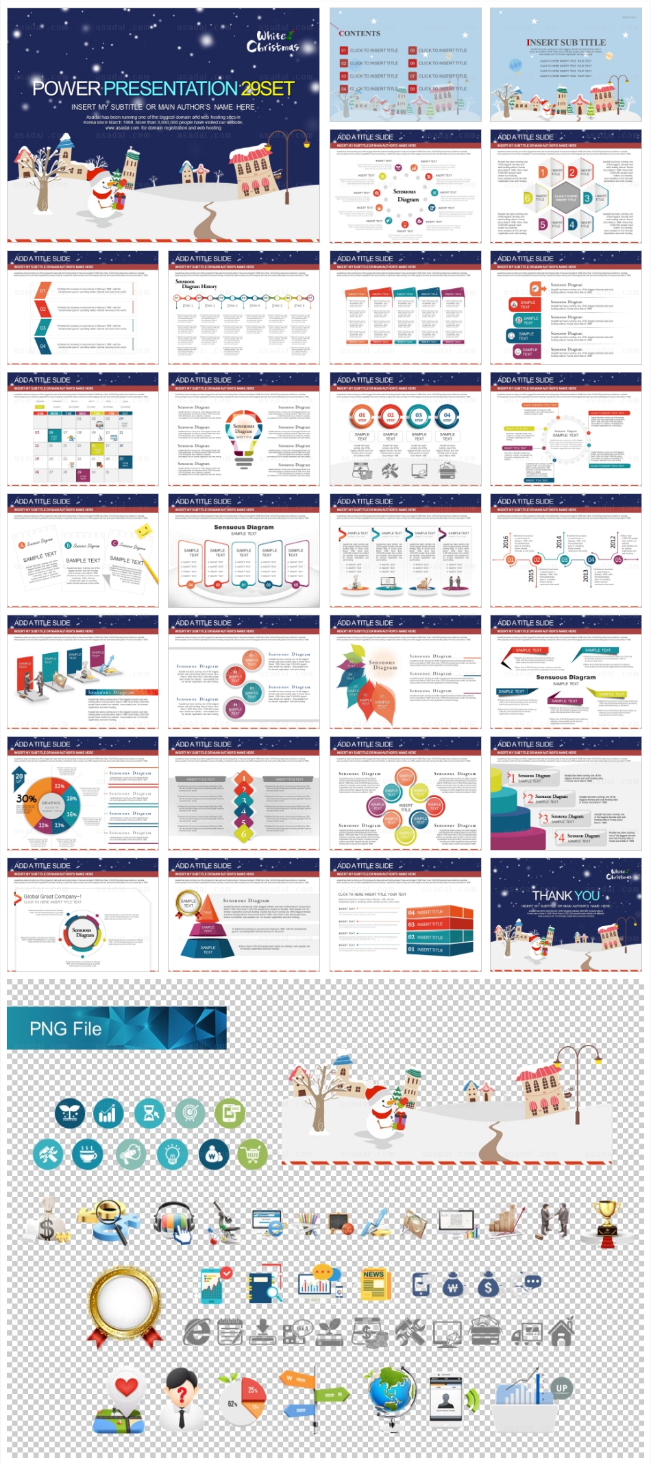 christmas Xmas PPT 템플릿 세트_White Christmas_1258(바니피티)