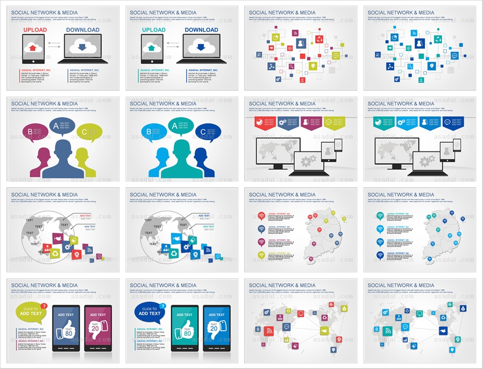 8종형 8set PPT 템플릿 8종_소셜네트워크&미디어_d0723(퓨어피티)