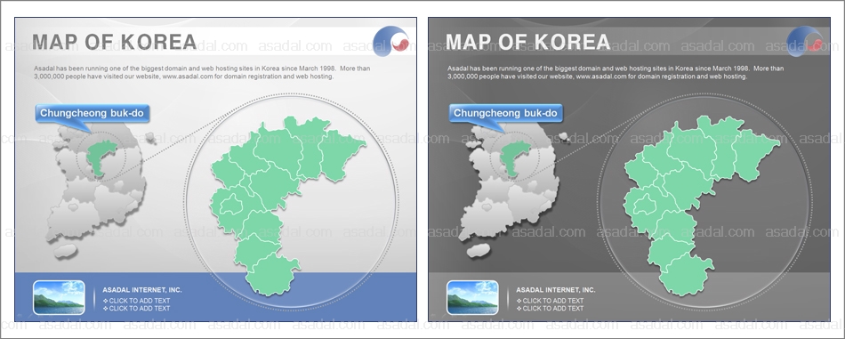 세계지도 DREAM피티디 PPT 템플릿 1종_충청북도 지도형_0007(드림피티)