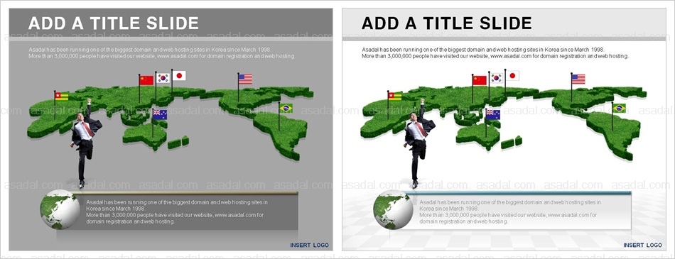 해외지도 world map PPT 템플릿 1종_그린 세계지도_d0032(하이피티)
