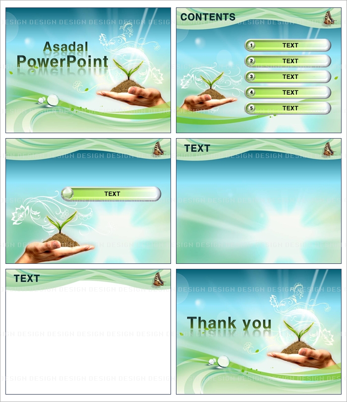 꽃 flower PPT 템플릿 배경_새싹을 들고있는 손_001(스타일피티)