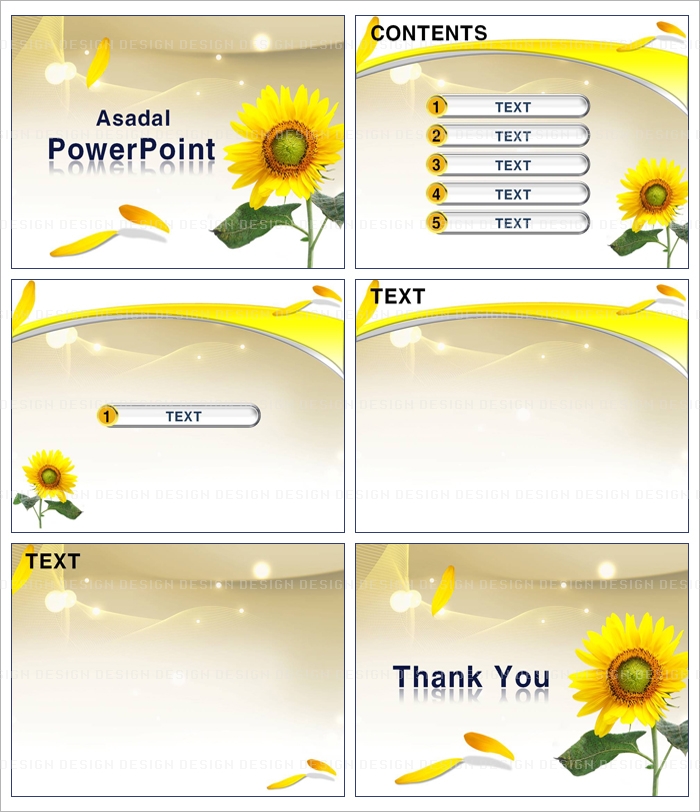 꽃 flower PPT 템플릿 배경_옐로우 썬플라워_001(고감도피티)