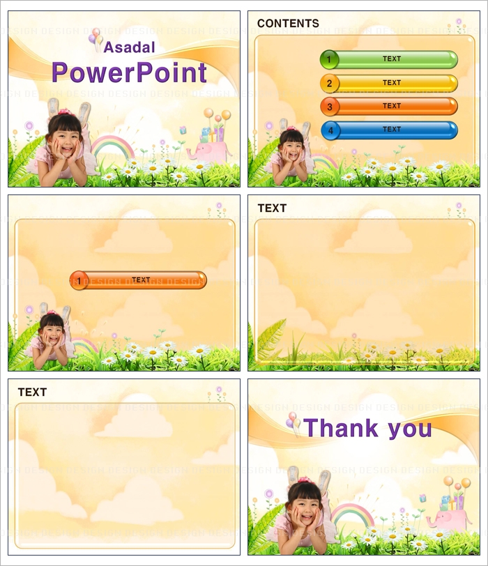 children kids PPT 템플릿 배경_꿈꾸는 소녀_001(스타일피티)