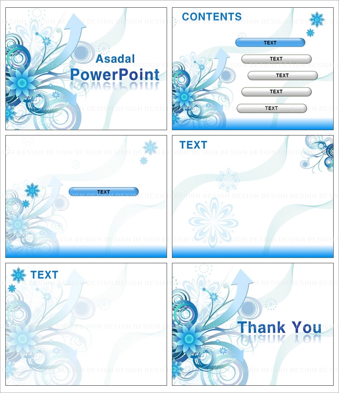 graphic 2D PPT 템플릿 배경_블루 플라워 판타지_001(고감도피티)