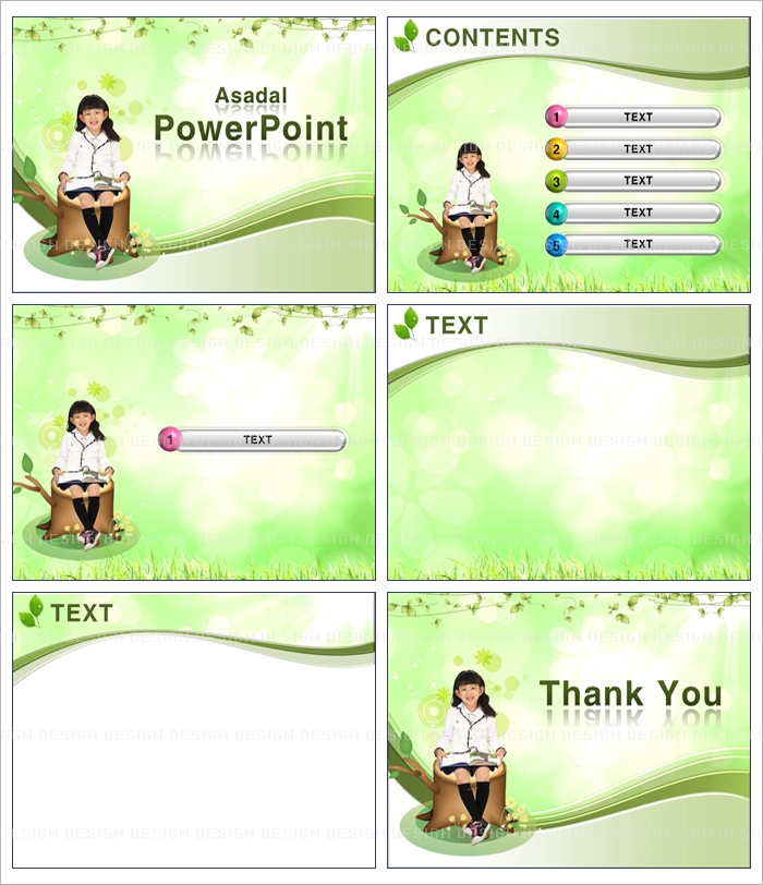 children kids PPT 템플릿 배경_독서하는 해맑은 어린이_001(굿피티)