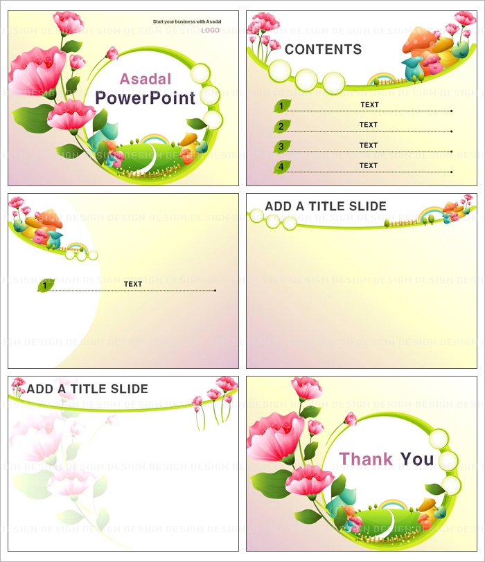 꽃 flower PPT 템플릿 배경_화사한 꽃 템플릿 _003(고감도피티)