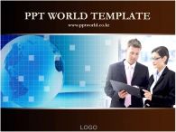 인물 지구본 PPT 템플릿 지구본과 비즈니스맨_슬라이드1