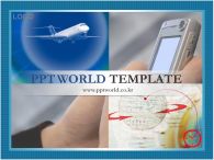 손 지구본 PPT 템플릿 핸드폰과 세계화_슬라이드1