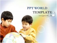 지구본 물방울 PPT 템플릿 아이와 지구본_슬라이드1