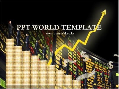 달러 증시 PPT 템플릿 증시의 모습과 시세의 오름