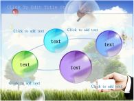 은행 풍선 PPT 템플릿 풍경과 물방울 속 금융 이미지_슬라이드8
