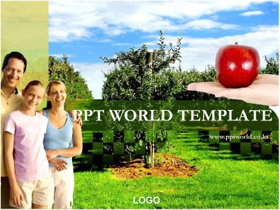외국인 과수원 PPT 템플릿 가족과 사과가 있는 템플릿