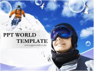 레져 스키어 PPT 템플릿 설원 속 스키를 즐기는 템플릿_슬라이드1