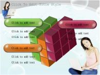 컴퓨터 여성 PPT 템플릿 인터넷으로 다양한 인종이 함께 하는 세상_슬라이드9
