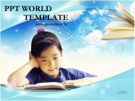 하늘 구름 PPT 템플릿 책을 읽고 있는 아이가 있는 템플릿_슬라이드1