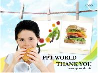 채소 아이 PPT 템플릿 화사한 배경 속 샌드위치 먹는 소녀_슬라이드16