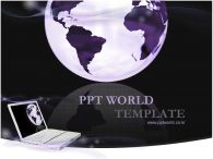 지구본 정보 PPT 템플릿 보랏빛 지구와 노트북_슬라이드1