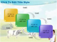 젖소 우유 PPT 템플릿 풍경 속 젖소와 우유를 든 소년_슬라이드13