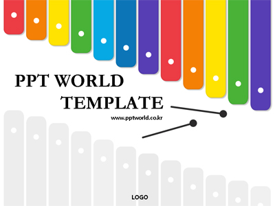 무지개 무지개 실로폰 PPT 템플릿 [기본형]무지개 실로폰