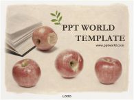 교육자료 사과와 책이있는 풍경 PPT 템플릿 사과와 책이있는 풍경_슬라이드1