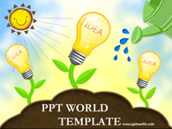 새싹 창의적인 아이디어 피우기 PPT 템플릿 창의적인 아이디어 피우기(자동완성형 포함)_슬라이드1