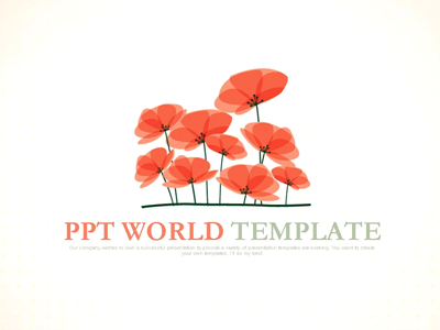 봄소식 붉은꽃 PPT 템플릿 봄의 꽃향기 템플릿(자동완성형 포함)