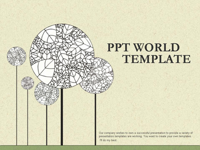 잎 은은한 라인 플라워 PPT 템플릿 [고급형]은은한 라인 플라워(메인)