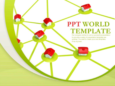 스트라이프 빨간색 PPT 템플릿 부동산 네트워크(자동완성형포함)