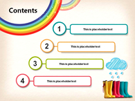 홍수 무지개 PPT 템플릿 귀여운 우산과 장화_슬라이드1
