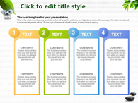 녹색 장판 PPT 템플릿 돌위의 나뭇잎과 물한잔의 여유_슬라이드14