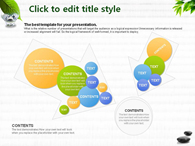 녹색 장판 PPT 템플릿 돌위의 나뭇잎과 물한잔의 여유_슬라이드24