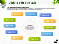 녹색 장판 PPT 템플릿 돌위의 나뭇잎과 물한잔의 여유_슬라이드29