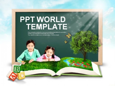 알파벳 공부 PPT 템플릿 자연 친화적 교육(자동완성형포함)