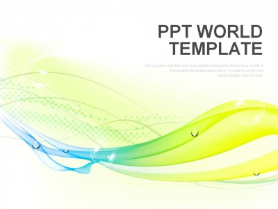 물방울 자연 PPT 템플릿 그린 물결 라인 그래픽(메인)