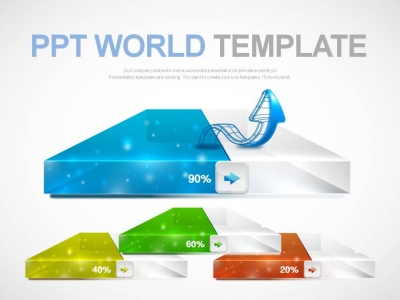 화살 제안 PPT 템플릿 상승하는 그래프