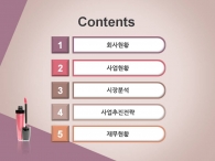 일정 대차대조표 PPT 템플릿 핑크 뷰티 코스메틱(자동완성형포함)_슬라이드2