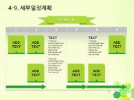 예상수익 세부일정계획 PPT 템플릿 다각형 그린 패턴 그래픽(자동완성형포함)_슬라이드24