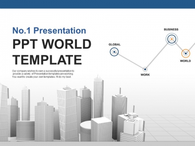 사무실 회사원
 PPT 템플릿 모던한 도시와 그래프(자동완성형포함)