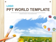 색깔 미술 PPT 템플릿 수채화로 그린 풍경(자동완성형포함)_슬라이드1